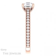 14k Rose Gold Asscher Cut Forever One Engagement Ring Setting #GTJ1224-asscher-fo-r