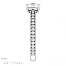 14k White Gold Asscher Cut Forever One Engagement Ring Setting #GTJ1224-asscher-fo-w 3 14k White Gold Asscher Cut Forever One Engagement Ring Setting #GTJ1224-asscher-fo-w