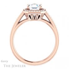 14k Rose Gold Asscher Cut Forever One Engagement Ring Setting #GTJ1225-asscher-fo-r