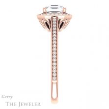 14k Rose Gold Asscher Cut Forever One Engagement Ring Setting #GTJ1225-asscher-fo-r