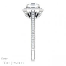 14k White Gold Asscher Cut Forever One Engagement Ring Setting #GTJ1225-asscher-fo-w 3 14k White Gold Asscher Cut Forever One Engagement Ring Setting #GTJ1225-asscher-fo-w