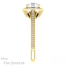 14k Yellow Gold Asscher Cut Forever One Engagement Ring Setting #GTJ1225-asscher-fo-y 3 14k Yellow Gold Asscher Cut Forever One Engagement Ring Setting #GTJ1225-asscher-fo-y