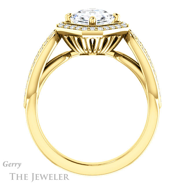 Asscher Cut Forever One Engagement Ring Setting #GTJ1226-asscher-fo-y | Gerry The Jeweler 14k Yellow Gold Asscher Cut Forever One Engagement Ring Setting #GTJ1226-asscher-fo-y