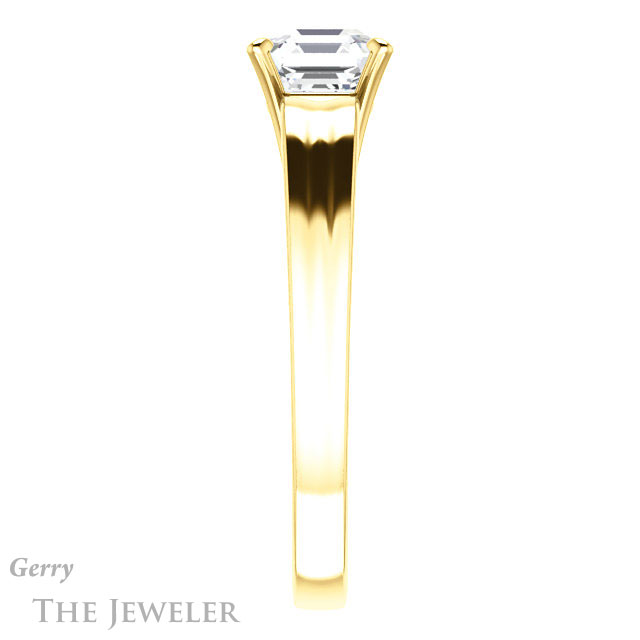 Asscher Cut Forever One Engagement Ring Setting #GTJ1227-asscher-fo-y | Gerry The Jeweler 14k Yellow Gold Asscher Cut Forever One Engagement Ring Setting #GTJ1227-asscher-fo-y