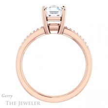 14k Rose Gold Asscher Cut Forever One Engagement Ring Setting #GTJ1229-asscher-fo-r