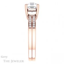 14k Rose Gold Asscher Cut Forever One Engagement Ring Setting #GTJ1229-asscher-fo-r
