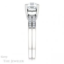 14k White Gold Asscher Cut Forever One Engagement Ring Setting #GTJ1229-asscher-fo-w