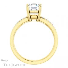 14k Yellow Gold Asscher Cut Forever One Engagement Ring Setting #GTJ1229-asscher-fo-y 2 14k Yellow Gold Asscher Cut Forever One Engagement Ring Setting #GTJ1229-asscher-fo-y
