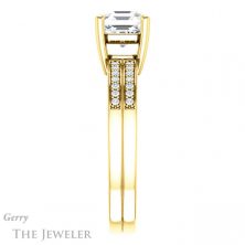 14k Yellow Gold Asscher Cut Forever One Engagement Ring Setting #GTJ1229-asscher-fo-y 3 14k Yellow Gold Asscher Cut Forever One Engagement Ring Setting #GTJ1229-asscher-fo-y