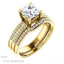 14k Yellow Gold Asscher Cut Forever One Engagement Ring Setting #GTJ1229-asscher-fo-y 6 14k Yellow Gold Asscher Cut Forever One Engagement Ring Setting #GTJ1229-asscher-fo-y