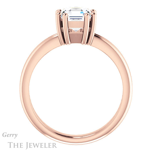 Asscher Cut Forever One Engagement Ring Setting #GTJ1230-asscher-fo-r | Gerry The Jeweler 14k Rose Gold Asscher Cut Forever One Engagement Ring Setting #GTJ1230-asscher-fo-r