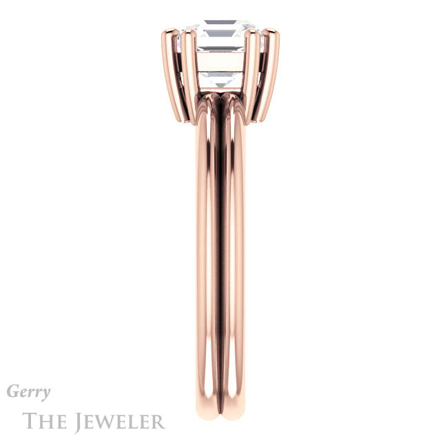 Asscher Cut Forever One Engagement Ring Setting #GTJ1230-asscher-fo-r | Gerry The Jeweler 14k Rose Gold Asscher Cut Forever One Engagement Ring Setting #GTJ1230-asscher-fo-r