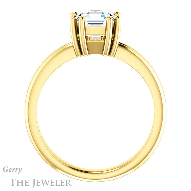 Asscher Cut Forever One Engagement Ring Setting #GTJ1230-asscher-fo-y | Gerry The Jeweler 14k Yellow Gold Asscher Cut Forever One Engagement Ring Setting #GTJ1230-asscher-fo-y