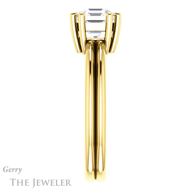 Asscher Cut Forever One Engagement Ring Setting #GTJ1230-asscher-fo-y | Gerry The Jeweler 14k Yellow Gold Asscher Cut Forever One Engagement Ring Setting #GTJ1230-asscher-fo-y
