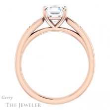 14k Rose Gold Asscher Cut Forever One Engagement Ring Setting #GTJ1232-asscher-fo-r