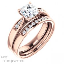 14k Rose Gold Asscher Cut Forever One Engagement Ring Setting #GTJ1232-asscher-fo-r