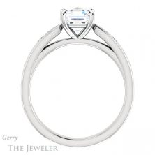 14k White Gold Asscher Cut Forever One Engagement Ring Setting #GTJ1232-asscher-fo-w 2 14k White Gold Asscher Cut Forever One Engagement Ring Setting #GTJ1232-asscher-fo-w