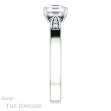 14k White Gold Asscher Cut Forever One Engagement Ring Setting #GTJ1232-asscher-fo-w 3 14k White Gold Asscher Cut Forever One Engagement Ring Setting #GTJ1232-asscher-fo-w