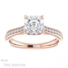 14k Rose Gold Asscher Cut Forever One Engagement Ring Setting #GTJ1238-asscher-fo-r 1 14k Rose Gold Asscher Cut Forever One Engagement Ring Setting #GTJ1238-asscher-fo-r