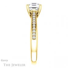 14k Yellow Gold Asscher Cut Forever One Engagement Ring Setting #GTJ1238-asscher-fo-y
