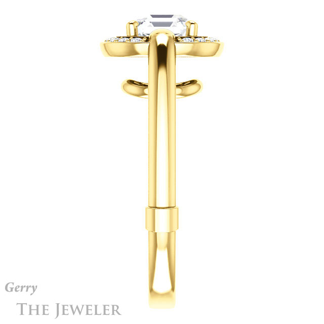 Asscher Cut Forever One Engagement Ring Setting #GTJ1239-asscher-fo-y | Gerry The Jeweler 14k Yellow Gold Asscher Cut Forever One Engagement Ring Setting #GTJ1239-asscher-fo-y
