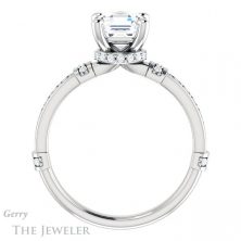14k White Gold Asscher Cut Forever One Engagement Ring Setting #GTJ1240-asscher-fo-w 2 14k White Gold Asscher Cut Forever One Engagement Ring Setting #GTJ1240-asscher-fo-w