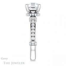 14k White Gold Asscher Cut Forever One Engagement Ring Setting #GTJ1240-asscher-fo-w 3 14k White Gold Asscher Cut Forever One Engagement Ring Setting #GTJ1240-asscher-fo-w