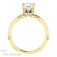 14k Yellow Gold Asscher Cut Forever One Engagement Ring Setting #GTJ1240-asscher-fo-y