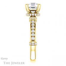 14k Yellow Gold Asscher Cut Forever One Engagement Ring Setting #GTJ1240-asscher-fo-y