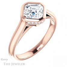 14k Rose Gold Asscher Cut Forever One Engagement Ring Setting #GTJ1242-asscher-fo-r 4 14k Rose Gold Asscher Cut Forever One Engagement Ring Setting #GTJ1242-asscher-fo-r