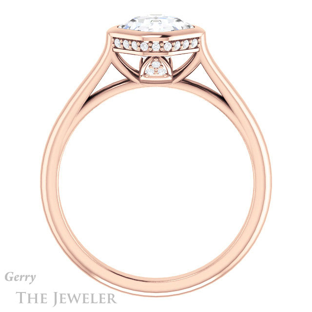14k Rose Gold Asscher Cut Forever One Engagement Ring Setting #GTJ1242-asscher-fo-r