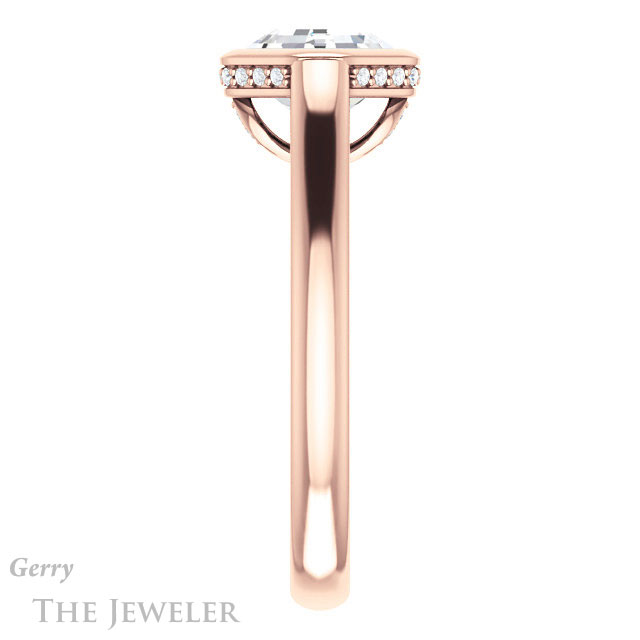 14k Rose Gold Asscher Cut Forever One Engagement Ring Setting #GTJ1242-asscher-fo-r 3 14k Rose Gold Asscher Cut Forever One Engagement Ring Setting #GTJ1242-asscher-fo-r