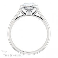 14k White Gold Asscher Cut Forever One Engagement Ring Setting #GTJ1242-asscher-fo-w 2 14k White Gold Asscher Cut Forever One Engagement Ring Setting #GTJ1242-asscher-fo-w