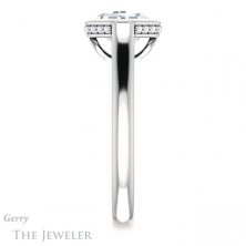 14k White Gold Asscher Cut Forever One Engagement Ring Setting #GTJ1242-asscher-fo-w 3 14k White Gold Asscher Cut Forever One Engagement Ring Setting #GTJ1242-asscher-fo-w