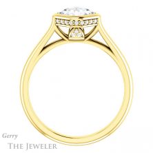 14k Yellow Gold Asscher Cut Forever One Engagement Ring Setting #GTJ1242-asscher-fo-y 2 14k Yellow Gold Asscher Cut Forever One Engagement Ring Setting #GTJ1242-asscher-fo-y