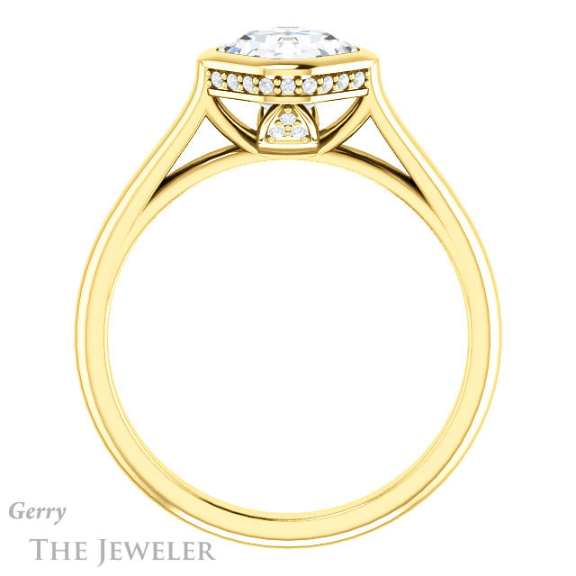 14k Yellow Gold Asscher Cut Forever One Engagement Ring Setting #GTJ1242-asscher-fo-y