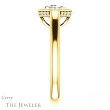 14k Yellow Gold Asscher Cut Forever One Engagement Ring Setting #GTJ1242-asscher-fo-y 3 14k Yellow Gold Asscher Cut Forever One Engagement Ring Setting #GTJ1242-asscher-fo-y