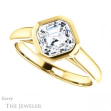 14k Yellow Gold Asscher Cut Forever One Engagement Ring Setting #GTJ1242-asscher-fo-y 5 14k Yellow Gold Asscher Cut Forever One Engagement Ring Setting #GTJ1242-asscher-fo-y