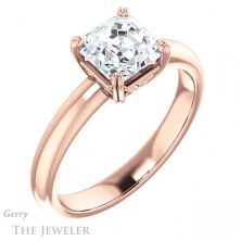 14k Rose Gold Asscher Cut Forever One Engagement Ring Setting #GTJ1243-asscher-fo-r 4 14k Rose Gold Asscher Cut Forever One Engagement Ring Setting #GTJ1243-asscher-fo-r