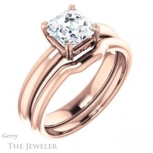 14k Rose Gold Asscher Cut Forever One Engagement Ring Setting #GTJ1243-asscher-fo-r 6 14k Rose Gold Asscher Cut Forever One Engagement Ring Setting #GTJ1243-asscher-fo-r