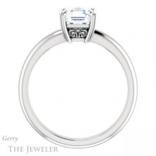 14k White Gold Asscher Cut Forever One Engagement Ring Setting #GTJ1243-asscher-fo-w