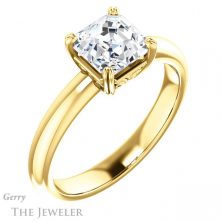 14k Yellow Gold Asscher Cut Forever One Engagement Ring Setting #GTJ1243-asscher-fo-y 4 14k Yellow Gold Asscher Cut Forever One Engagement Ring Setting #GTJ1243-asscher-fo-y