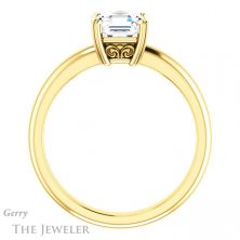 14k Yellow Gold Asscher Cut Forever One Engagement Ring Setting #GTJ1243-asscher-fo-y 2 14k Yellow Gold Asscher Cut Forever One Engagement Ring Setting #GTJ1243-asscher-fo-y
