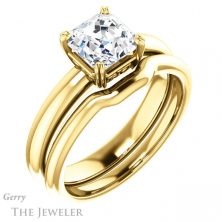 14k Yellow Gold Asscher Cut Forever One Engagement Ring Setting #GTJ1243-asscher-fo-y 6 14k Yellow Gold Asscher Cut Forever One Engagement Ring Setting #GTJ1243-asscher-fo-y