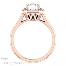 14k Rose Gold Asscher Cut Forever One Engagement Ring Setting #GTJ1247-asscher-fo-r