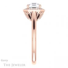 14k Rose Gold Asscher Cut Forever One Engagement Ring Setting #GTJ1247-asscher-fo-r