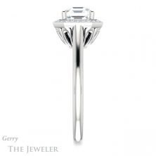 14k White Gold Asscher Cut Forever One Engagement Ring Setting #GTJ1247-asscher-fo-w 3 14k White Gold Asscher Cut Forever One Engagement Ring Setting #GTJ1247-asscher-fo-w