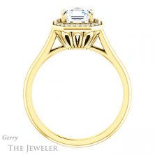 14k Yellow Gold Asscher Cut Forever One Engagement Ring Setting #GTJ1247-asscher-fo-y 2 14k Yellow Gold Asscher Cut Forever One Engagement Ring Setting #GTJ1247-asscher-fo-y
