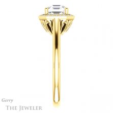 14k Yellow Gold Asscher Cut Forever One Engagement Ring Setting #GTJ1247-asscher-fo-y 3 14k Yellow Gold Asscher Cut Forever One Engagement Ring Setting #GTJ1247-asscher-fo-y