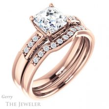14k Rose Gold Asscher Cut Forever One Engagement Ring Setting #GTJ1249-asscher-fo-r